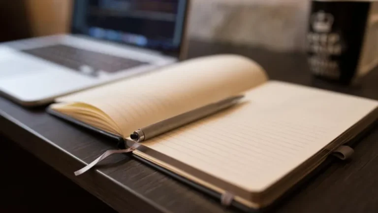 Open notebook and laptop used for health research